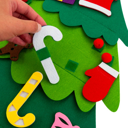 TG76362 CHOINKA Z FILCU Z OZDOBAMI SAMOPRZYLEPNYMI DRZEWKO ŚWIĄTECZNE KREATYWNE