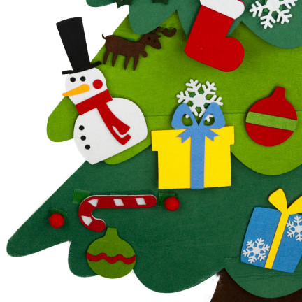 TG76362 CHOINKA Z FILCU Z OZDOBAMI SAMOPRZYLEPNYMI DRZEWKO ŚWIĄTECZNE KREATYWNE