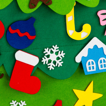 TG76362 CHOINKA Z FILCU Z OZDOBAMI SAMOPRZYLEPNYMI DRZEWKO ŚWIĄTECZNE KREATYWNE