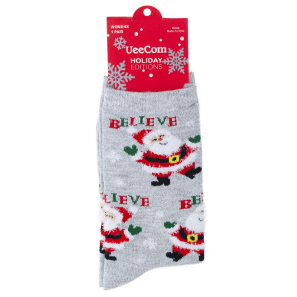 Skarpetki z motywem świątecznym, bawełniane, z Mikołajem, zabawny upominek, rozmiar uniwersalny