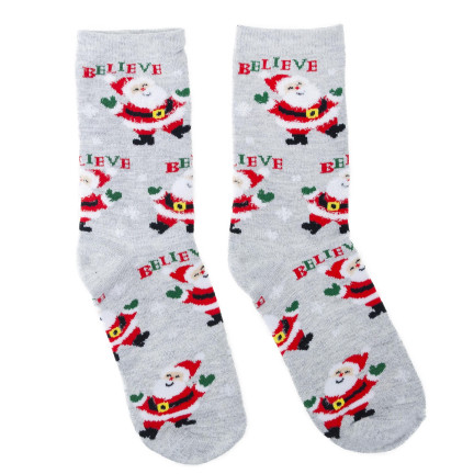 Skarpetki z motywem świątecznym, bawełniane, z Mikołajem, zabawny upominek, rozmiar uniwersalny