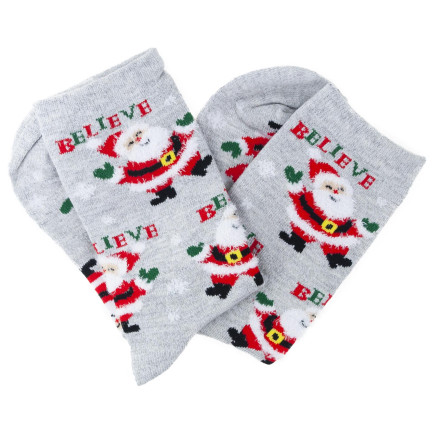 Skarpetki z motywem świątecznym, bawełniane, z Mikołajem, zabawny upominek, rozmiar uniwersalny