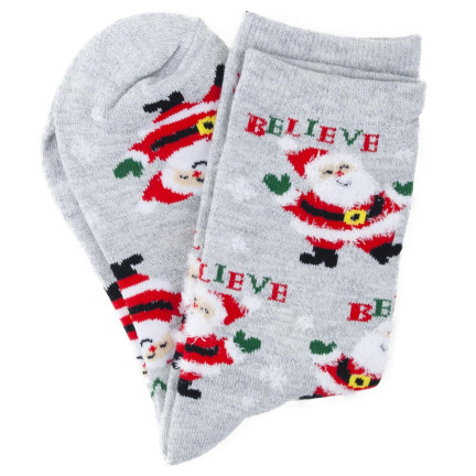 Skarpetki z motywem świątecznym, bawełniane, z Mikołajem, zabawny upominek, rozmiar uniwersalny