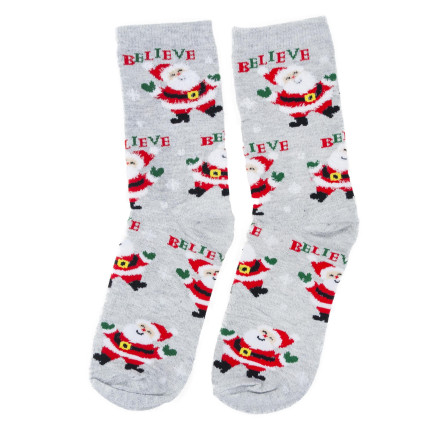 Skarpetki z motywem świątecznym, bawełniane, z Mikołajem, zabawny upominek, rozmiar uniwersalny