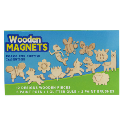 TG77430 ZESTAW DO MALOWANIA DREWNIANE MAGNESY ZWIERZĄTKA FARBY