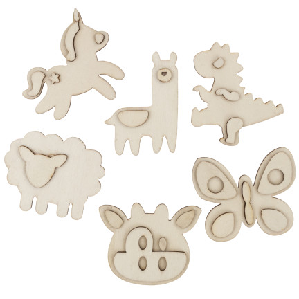 TG77430 ZESTAW DO MALOWANIA DREWNIANE MAGNESY ZWIERZĄTKA FARBY