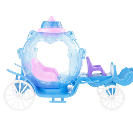 TG77482 KARETA DLA LALKI Z PEHAZEM JEDNOROŻCEM I LALKĄ KAROCA LODOWA KRAINA