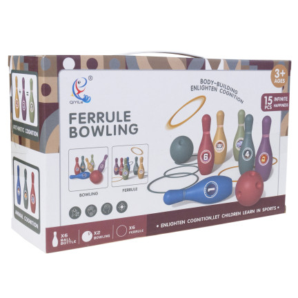 TG77511 KOLOROWE KRĘGLE DLA DZIECI BOWLING ZABAWA GRA ZRĘCZNOŚCIOWA