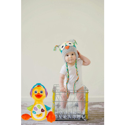 TG77569 INTERAKTYWNA KACZKA MUZYCZNA KACZUSZKA EDUKACYJNA ŚWIECĄCA CHODZI GRA