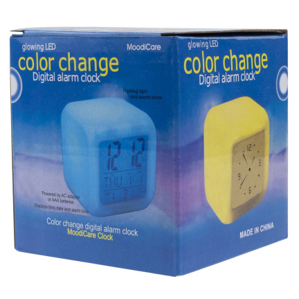 TG77583 ZEGAREK BUDZIK KAMELEON ŚWIECĄCY LCD Z TERMOMETREM KALENDARZEM