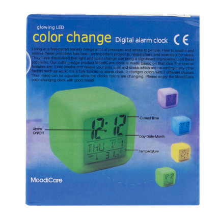 TG77583 ZEGAREK BUDZIK KAMELEON ŚWIECĄCY LCD Z TERMOMETREM KALENDARZEM