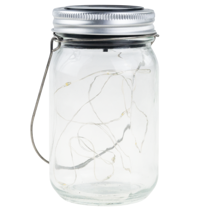 TG77618 LAMPA OGRODOWA LED SOLARNA WISZĄCA LATARENKA SŁOIK SZKLANY DRUCIK 10LED