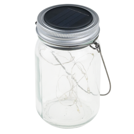 TG77618 LAMPA OGRODOWA LED SOLARNA WISZĄCA LATARENKA SŁOIK SZKLANY DRUCIK 10LED