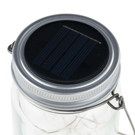 TG77618 LAMPA OGRODOWA LED SOLARNA WISZĄCA LATARENKA SŁOIK SZKLANY DRUCIK 10LED