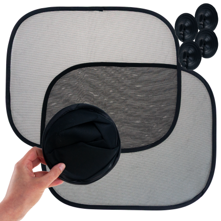 TG77674 PRZECIWSŁONECZNE ZASŁONKI NA BOCZNĄ SZYBĘ SAMOCHODU CZARNE KPL 2szt OSŁONKI