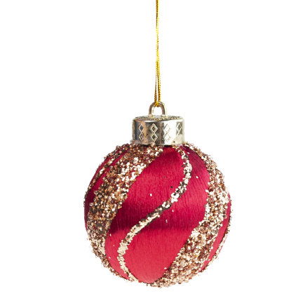 TG78532-3 BOMBKI STYROPIANOWE CZERWONE BORDOWE BROKAT ZAWIESZKA 3SZT