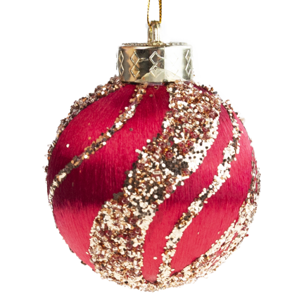 TG78532-3 BOMBKI STYROPIANOWE CZERWONE BORDOWE BROKAT ZAWIESZKA 3SZT