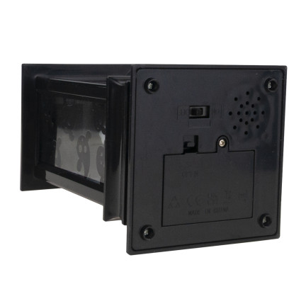 Lampion świeczka led, czarny, z wzorem w duchy, dekoracja Halloween, imituje płomień, 20cm wysokości