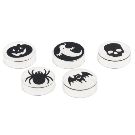 Projektor latarka z nakładkami, plastikowa, mix wzorów Halloweenowych, na baterie, 5 wzorów, zestaw