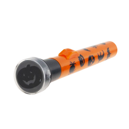 Projektor latarka z nakładkami, plastikowa, mix wzorów Halloweenowych, na baterie, 5 wzorów, zestaw