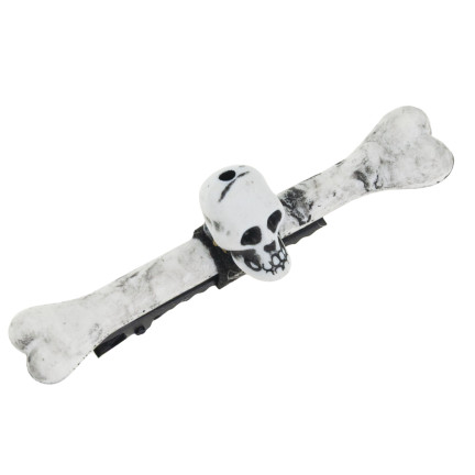 Spinki do włosów, ozdoby Halloween, dodatek do przebrania, wzór z czaszkami, kościotrup, zestaw 2szt.