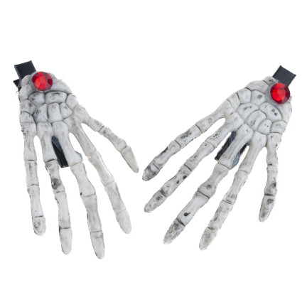 Spinki do włosów, ozdoby Halloween, dodatek do przebrania, wzór z czaszkami, kościotrup, zestaw 2szt.