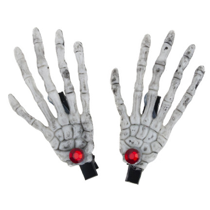 Spinki do włosów, ozdoby Halloween, dodatek do przebrania, wzór z czaszkami, kościotrup, zestaw 2szt.