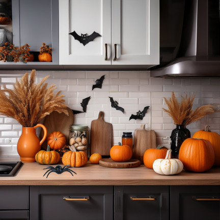 Sztuczne pająki, czarne, dekoracje Halloween, czarna tarantula, zestaw 8szt, 8cm