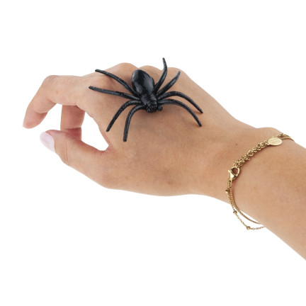 Sztuczne pająki, czarne, dekoracje Halloween, czarna tarantula, zestaw 8szt, 8cm