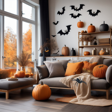 Sztuczne pająki, czarne, dekoracje Halloween, czarna tarantula, zestaw 8szt, 8cm