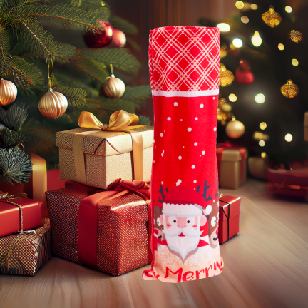 TG78760 POKROWIEC NA BUTELKĘ WORECZEK OPAKOWANIE ETUI ŚWIĄTECZNE MIKOŁAJKI