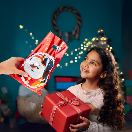 Worki prezentowe, torebki na prezenty, foliowe woreczki, Mikołajki, świąteczne, zestaw 10szt. 