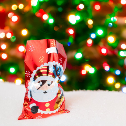 Worki prezentowe, torebki na prezenty, foliowe woreczki, Mikołajki, świąteczne, zestaw 10szt. 