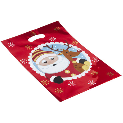 Worki prezentowe, torebki na prezenty, foliowe woreczki, Mikołajki, świąteczne, zestaw 10szt. 