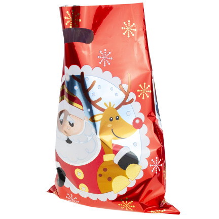 Worki prezentowe, torebki na prezenty, foliowe woreczki, Mikołajki, świąteczne, zestaw 10szt. 