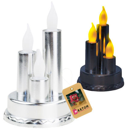 TG79042-1 Świeca LED potrójna Wkłady do Zniczy na baterie Mocne Światło ŚWIECZKI 14CM