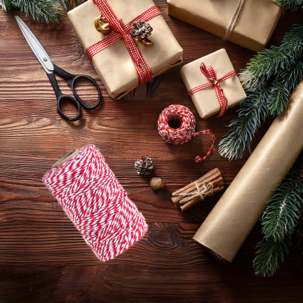 TG80079 SZNUREK OZDOBNY DO PAKOWANIA PREZENTÓW TASIEMKA KOKARDA