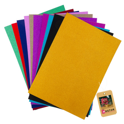 TG80302 PAPIER KREATYWNY A4 ARKUSZE PAPIERU Z BROKATEM KOLORY 10SZT/KPLPAPIER KREATYWNY A4 ARKUSZE PAPIERU Z BROKATEM KOLORY 10SZT/KPL