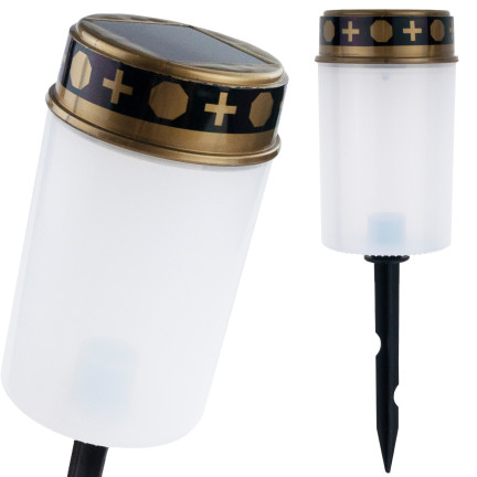 TG80339-1 ZNICZ SOLARNY LED LAMPION NA GRÓB STATUETKA NA CMENTARZ CIEPŁE ŚWIATŁO