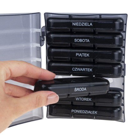 Pojemnik organizer na leki, pudełko na tabletki, 7dni, tydzień, 3 pory, etui tygodniowe