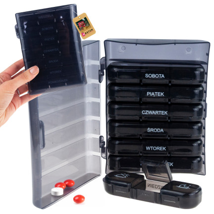 Pojemnik organizer na leki, pudełko na tabletki, 7dni, tydzień, 3 pory, etui tygodniowe