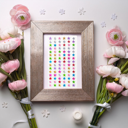 Naklejki gwiazdki, samoprzylepne kryształki, mix kolorów, na blistrze, zestaw kreatywny