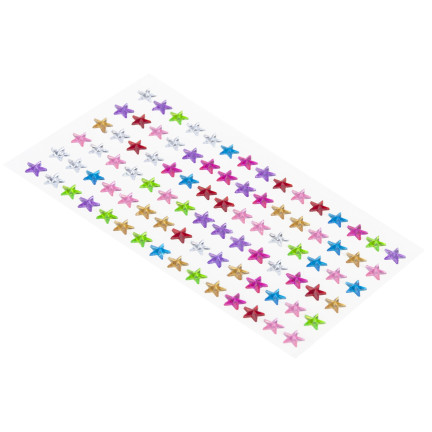 Naklejki gwiazdki, samoprzylepne kryształki, mix kolorów, na blistrze, zestaw kreatywny