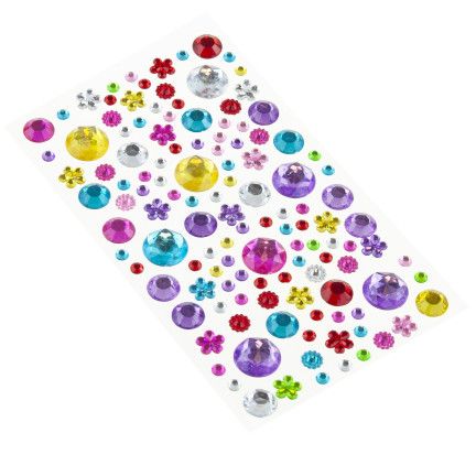 Kryształki samoprzylepne, naklejki diamenciki, mix wzorów, mix kolorów, zestaw 120szt.