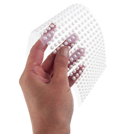 Perełki samoprzylepne, naklejki kryształki, perłowe, na blistrze, 6mm, zestaw 400szt.