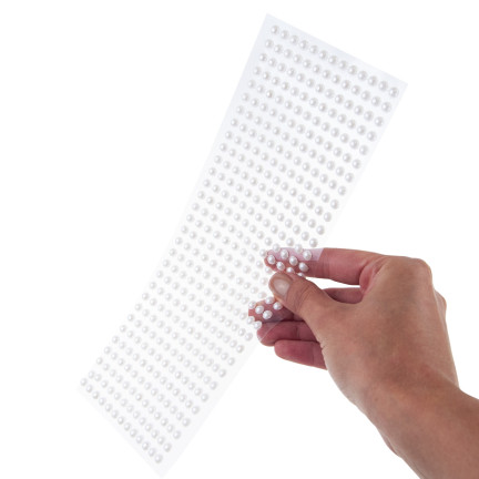 Perełki samoprzylepne, naklejki kryształki, perłowe, na blistrze, 6mm, zestaw 400szt.