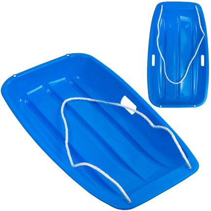 TG80962 SANKI ŚLIZGI  NIEBIESKIE PLASTIKOWE z RĄCZKĄ I SZNURKIEM NA ZIMĘ