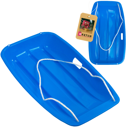 TG80962 SANKI ŚLIZGI  NIEBIESKIE PLASTIKOWE z RĄCZKĄ I SZNURKIEM NA ZIMĘ