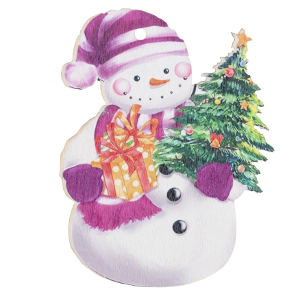 TG81338 BAŁWANKI ZAWIESZKI DREWNIANE BOMBKI OZDOBY ŚWIĄTECZNE na CHOINKĘ