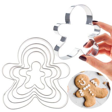 Foremki do ciastek, do wykrawania pierniczków, ciasteczkowy ludzik, zestaw 5szt.